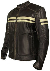 Classyak Men's Fashion Biker Leather Jacket Black